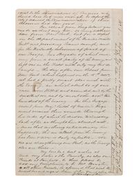 [WASHINGTON, George]. 19th century copy letter re. General Howe, New York retreat, Native American matters.