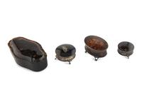 A Group of Three English Silver-Mounted Tortoiseshell Snuff Boxes