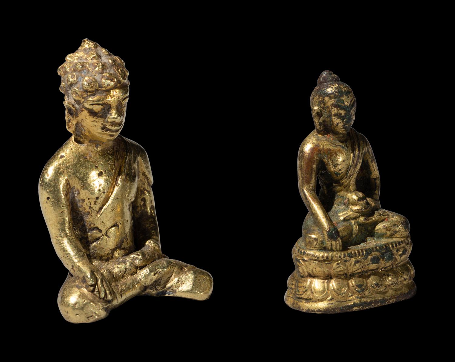 Two Small Asian Metal Figures of Buddha