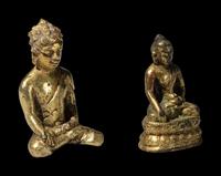 Two Small Asian Metal Figures of Buddha
