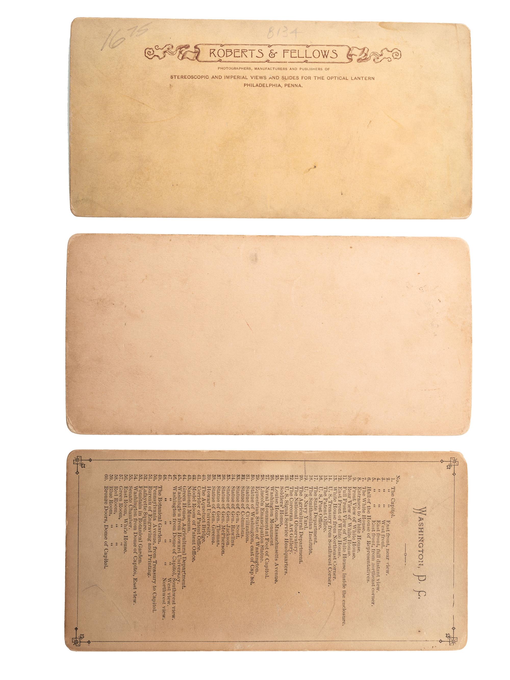 [CIVIL WAR]. A group of 25 stereoviews, highlighted by images of the US Navy Yard, Washington, DC, incl. monitors, and cannon, and views of St. Augustine, Florida.