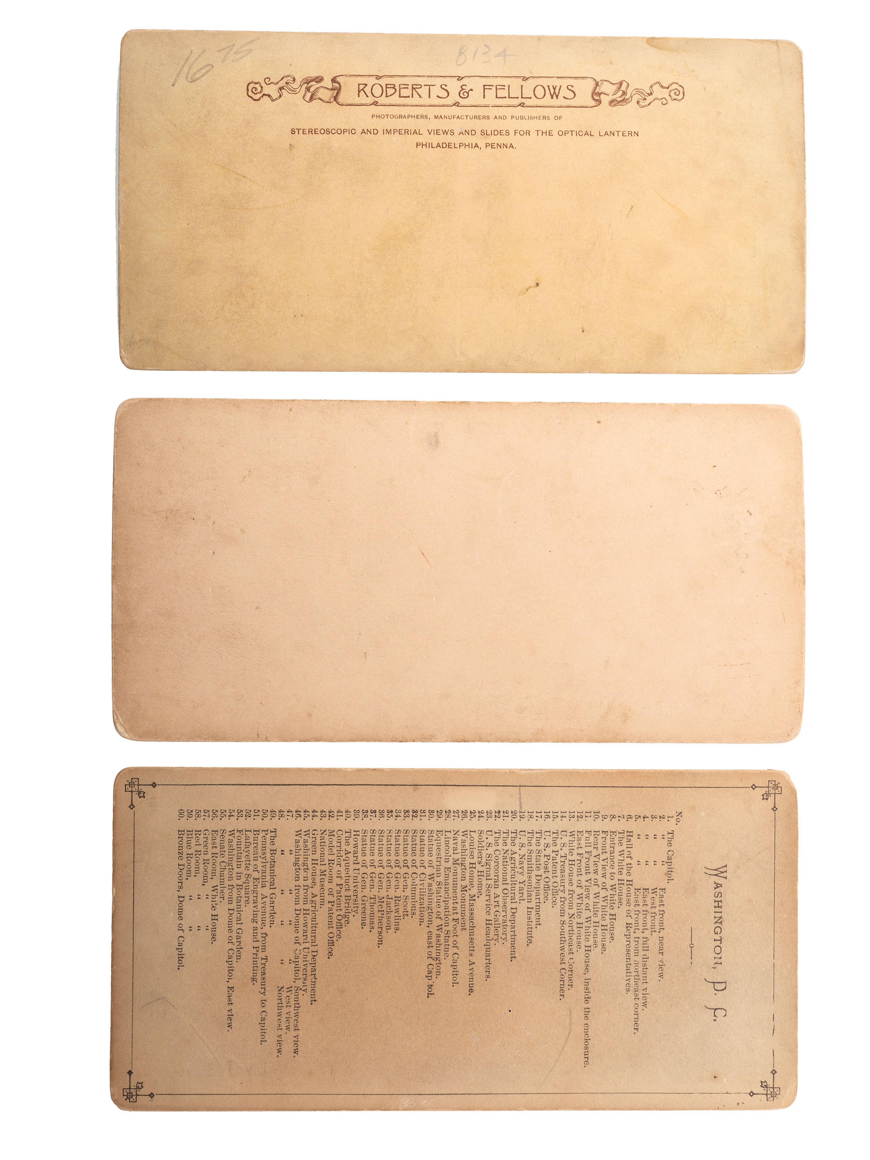 [CIVIL WAR]. A group of 25 stereoviews, highlighted by images of the US Navy Yard, Washington, DC, incl. monitors, and cannon, and views of St. Augustine, Florida.