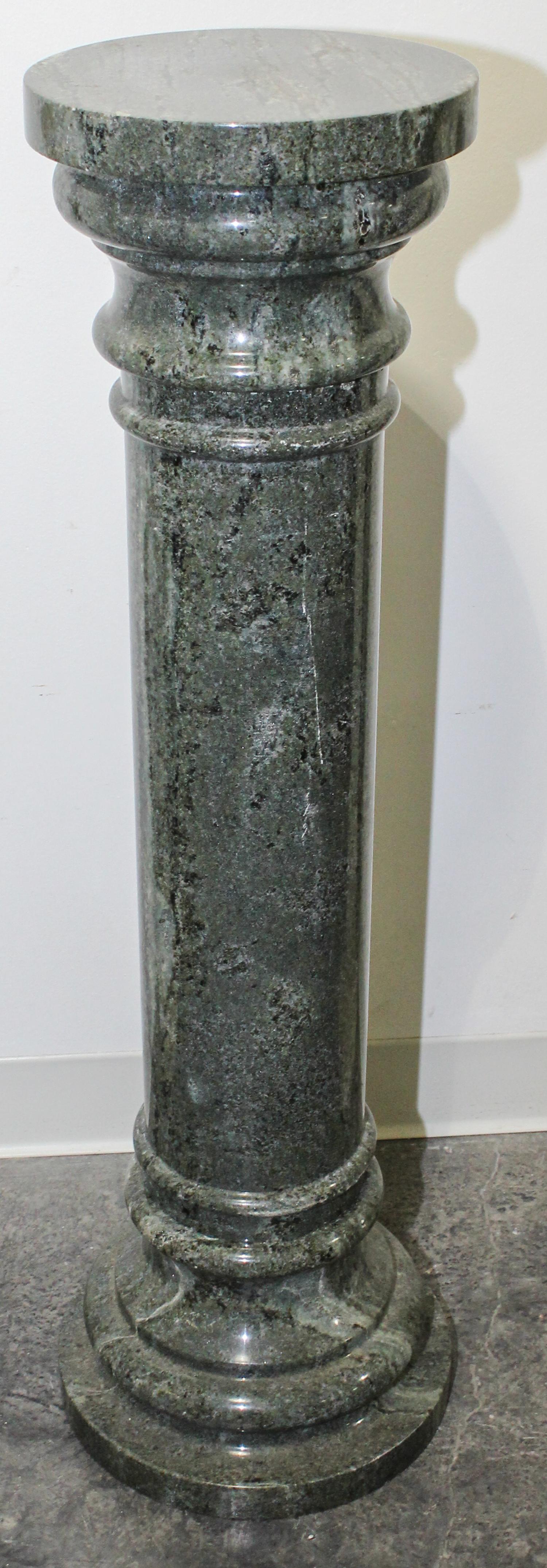 A Turned Marble Column. Height 39 inches.