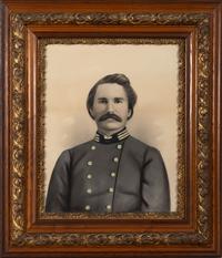 [CIVIL WAR]. Charcoal portrait of CSA Captain Dr. Thomas Richard Meux, 9th Tennessee Volunteers, with book signed ("Thomas R. Meux").