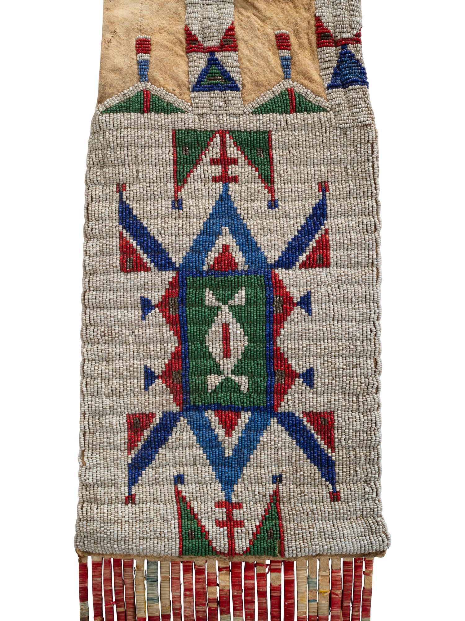 Sioux Beaded Hide Tobacco Bag