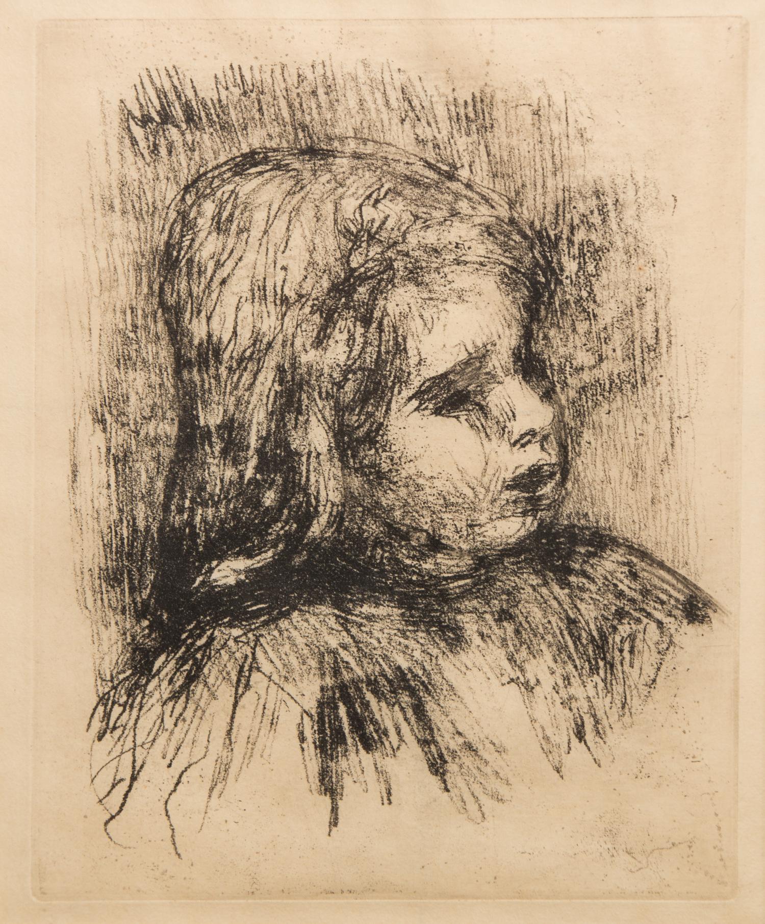 Pierre Auguste Renoir, (French, 1814-1919), de Trois-Quarts a Droit, circa 1908