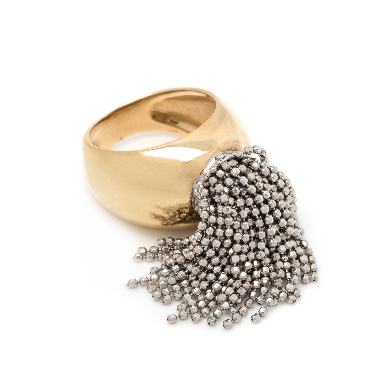 BICOLOR GOLD FRINGE RING