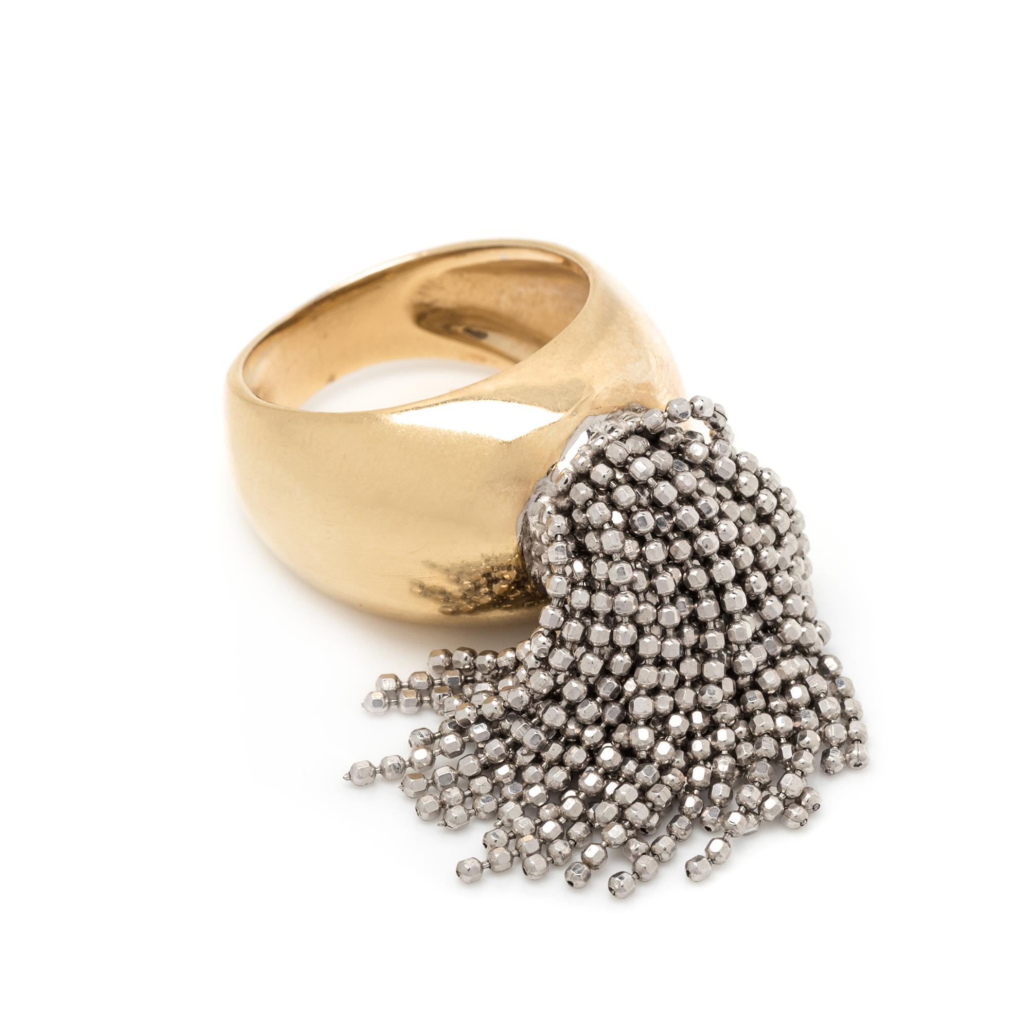 BICOLOR GOLD FRINGE RING