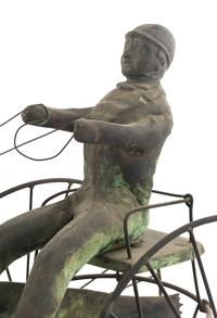 A Molded Copper and Cast Zinc Horse and Sulky