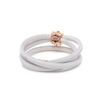 DE GRISOGONO, WHITE LEATHER AND DIAMOND 'ALLEGRA' BRACELET