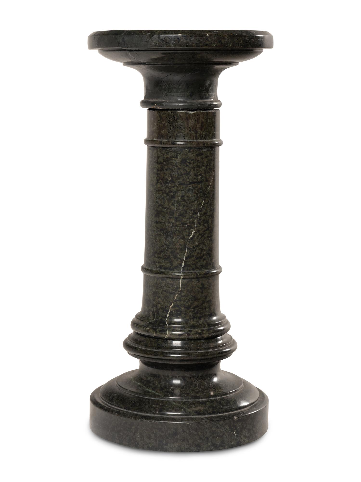 A Continental Carved Marble Pedestal