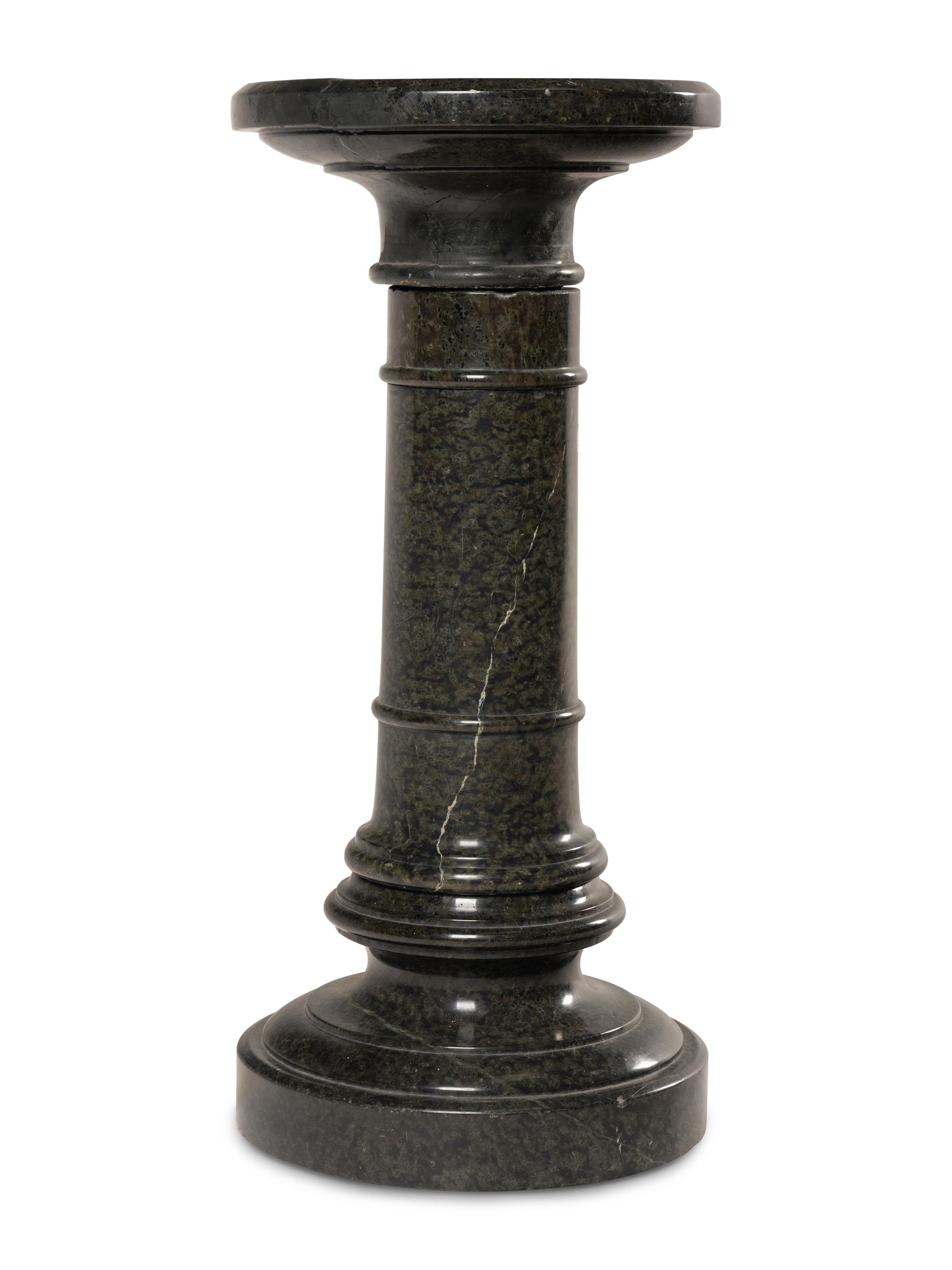 A Continental Carved Marble Pedestal