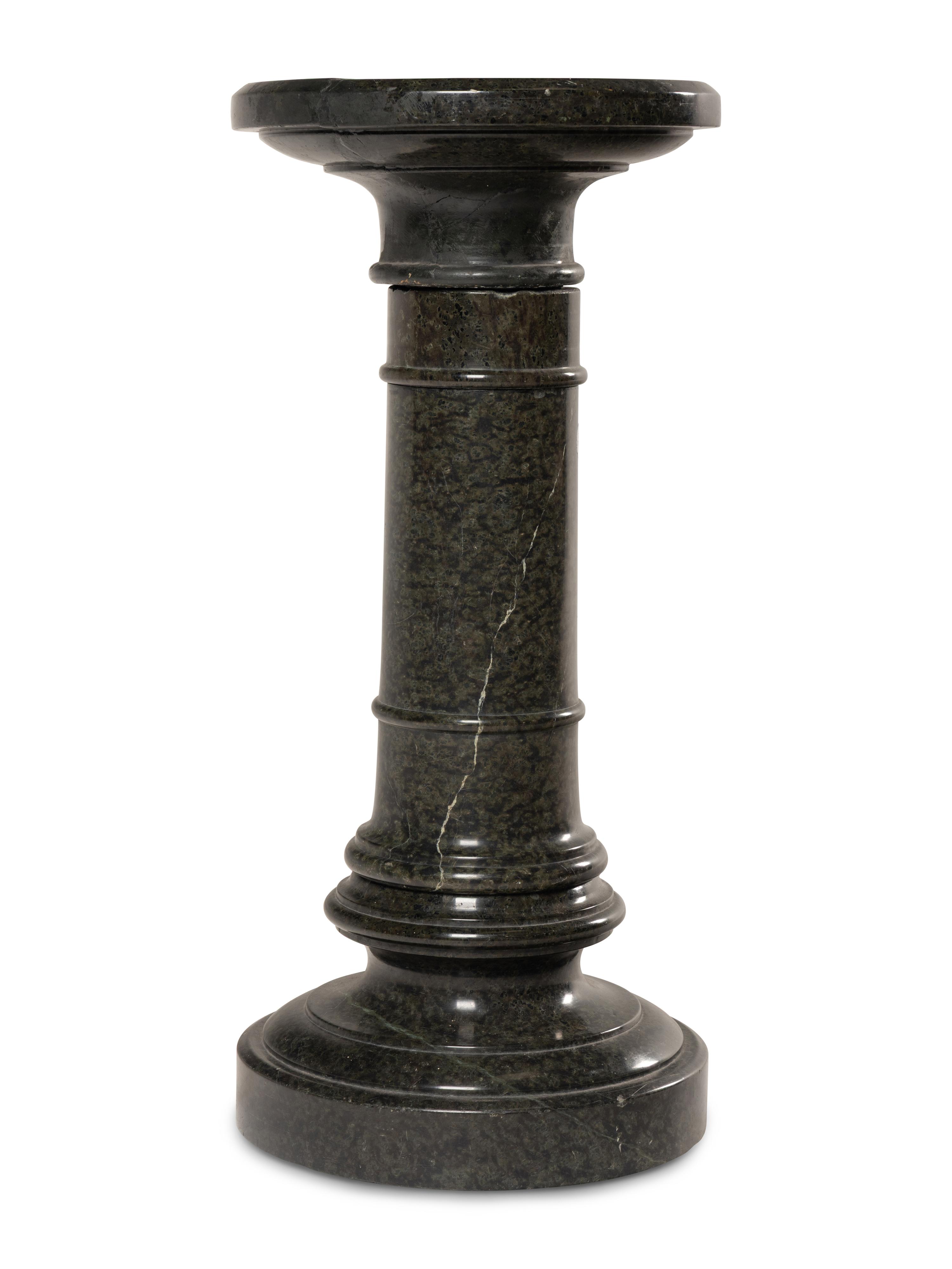 A Continental Carved Marble Pedestal