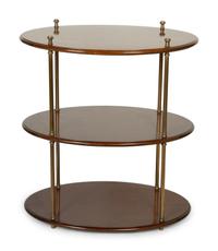 An English Brass and Mahogany Three-Tier Étagère
