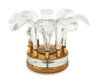 A Continental Gilt Bronze and Glass Centerpiece