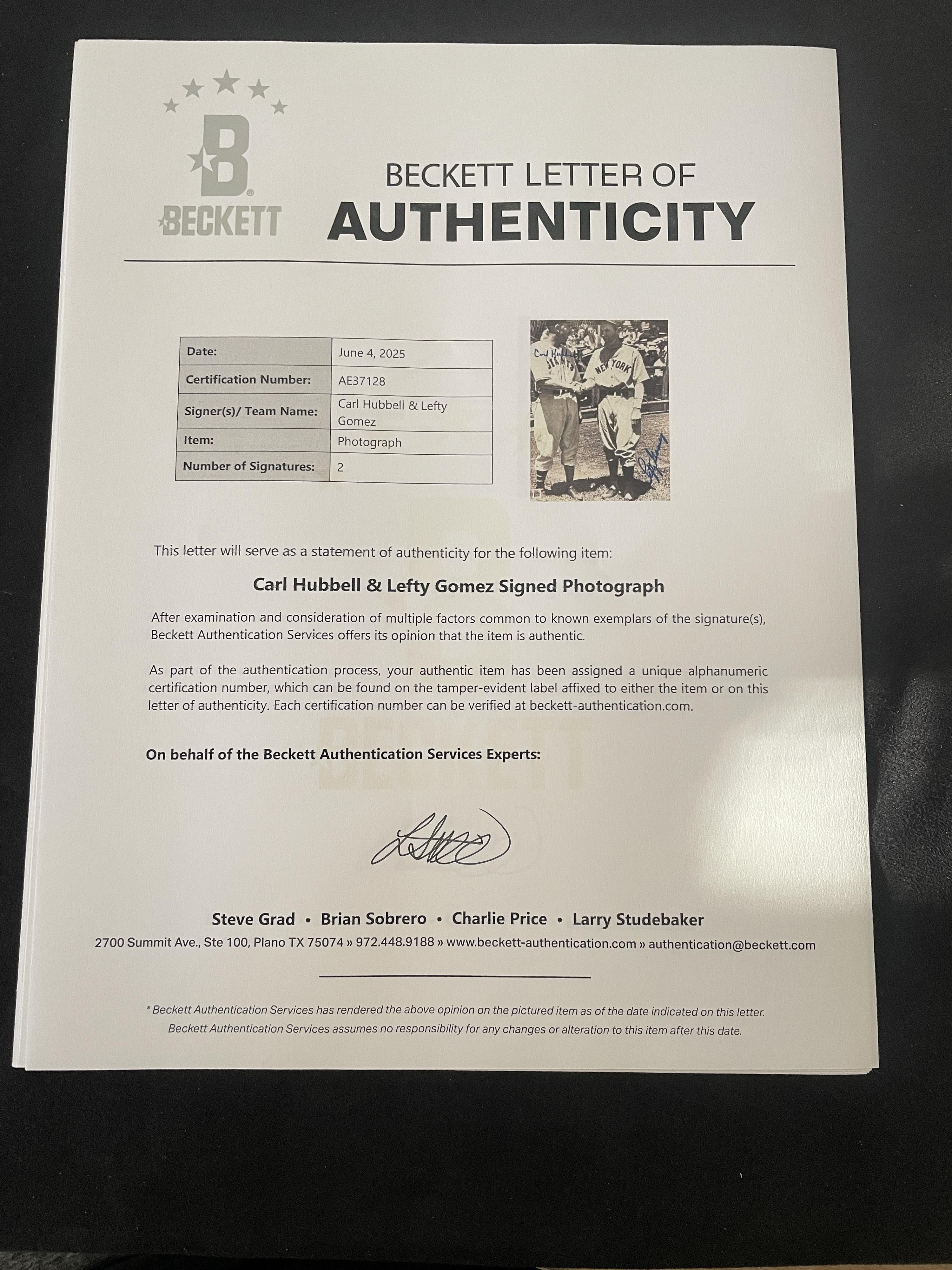 A Large Collection of Baseball Hall of Fame and Notable Signed Photographs (Beckett Authentication Services)