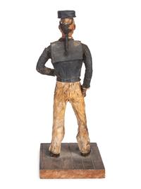 A Carved Wood and Papier-Mache Figure of a Sailor