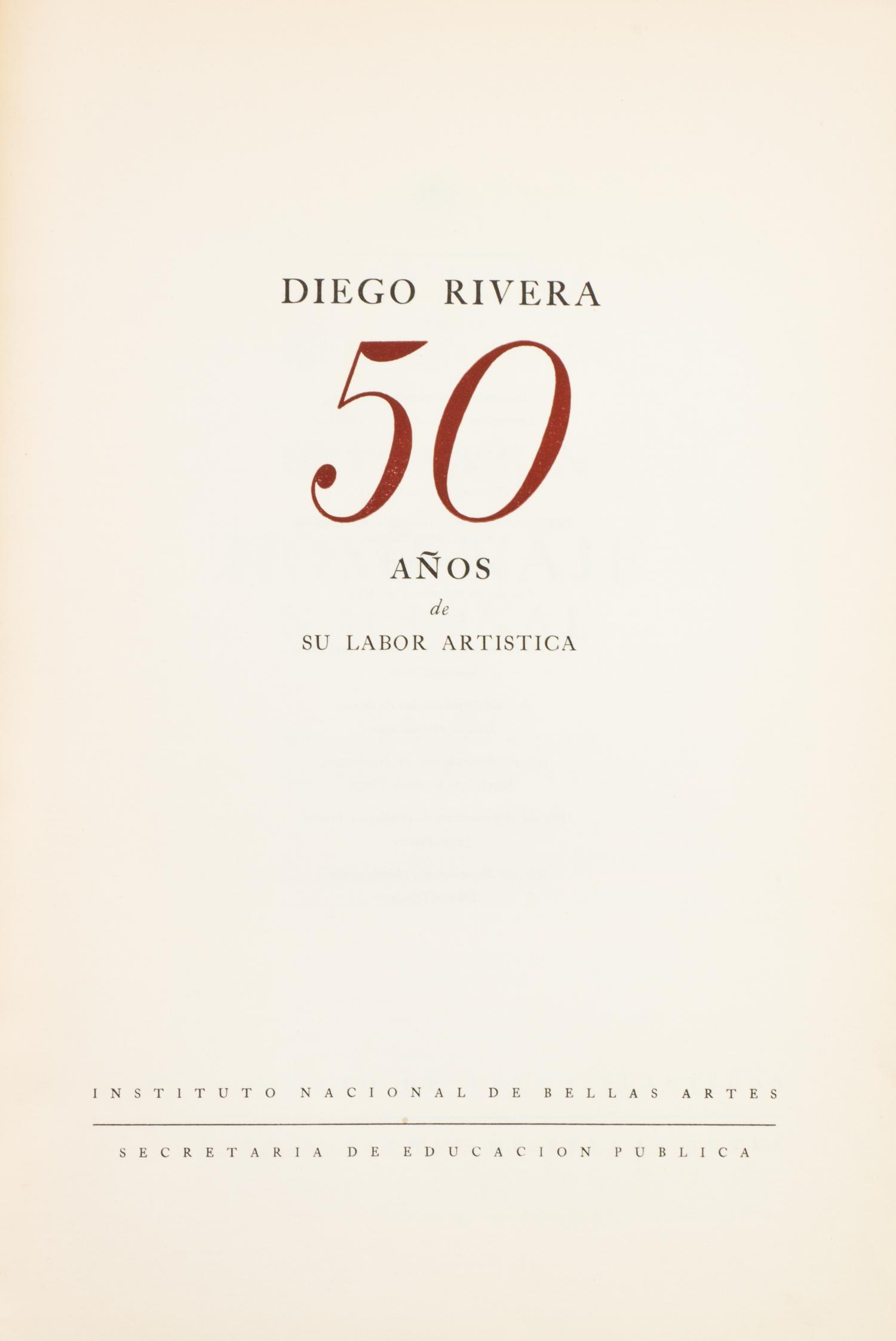 (ART, MEXICAN) Two books pertaining to Mexican artists: Diego Rivera.. [Mexico], (1951). Obras de Jose Clemente Orozco... Mexico, 1950.