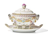 A Meissen Marcolini-Period porcelain covered tureen and oval platter, Germany, 1774-1814