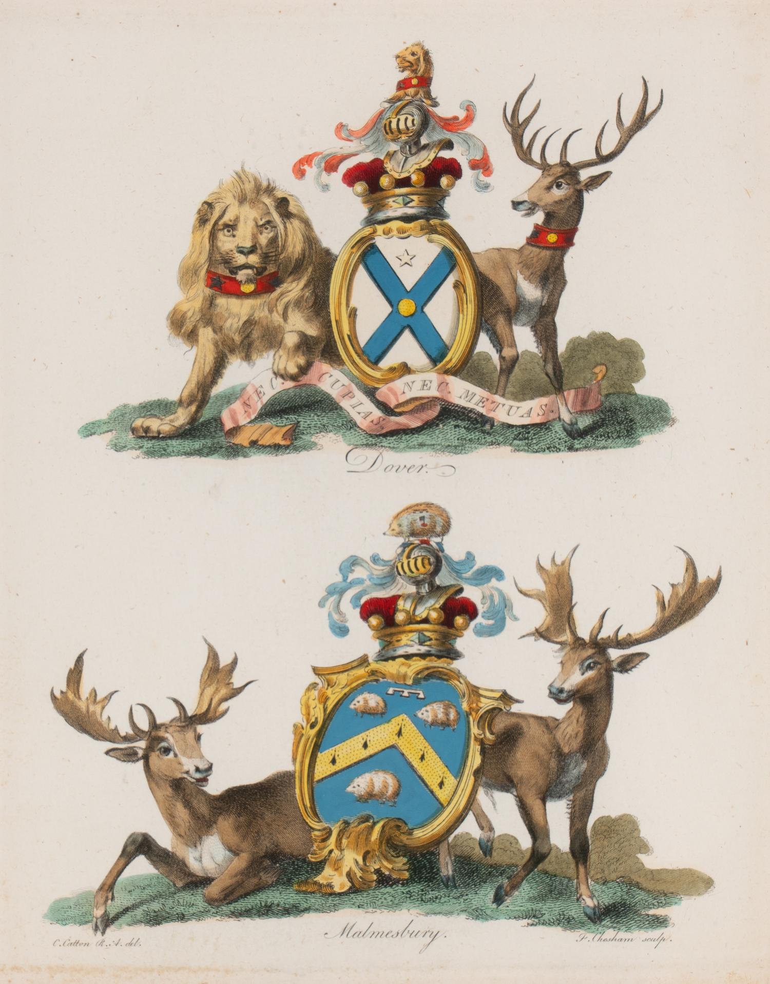 A Set of Ten English Engravings of Coats of Arms