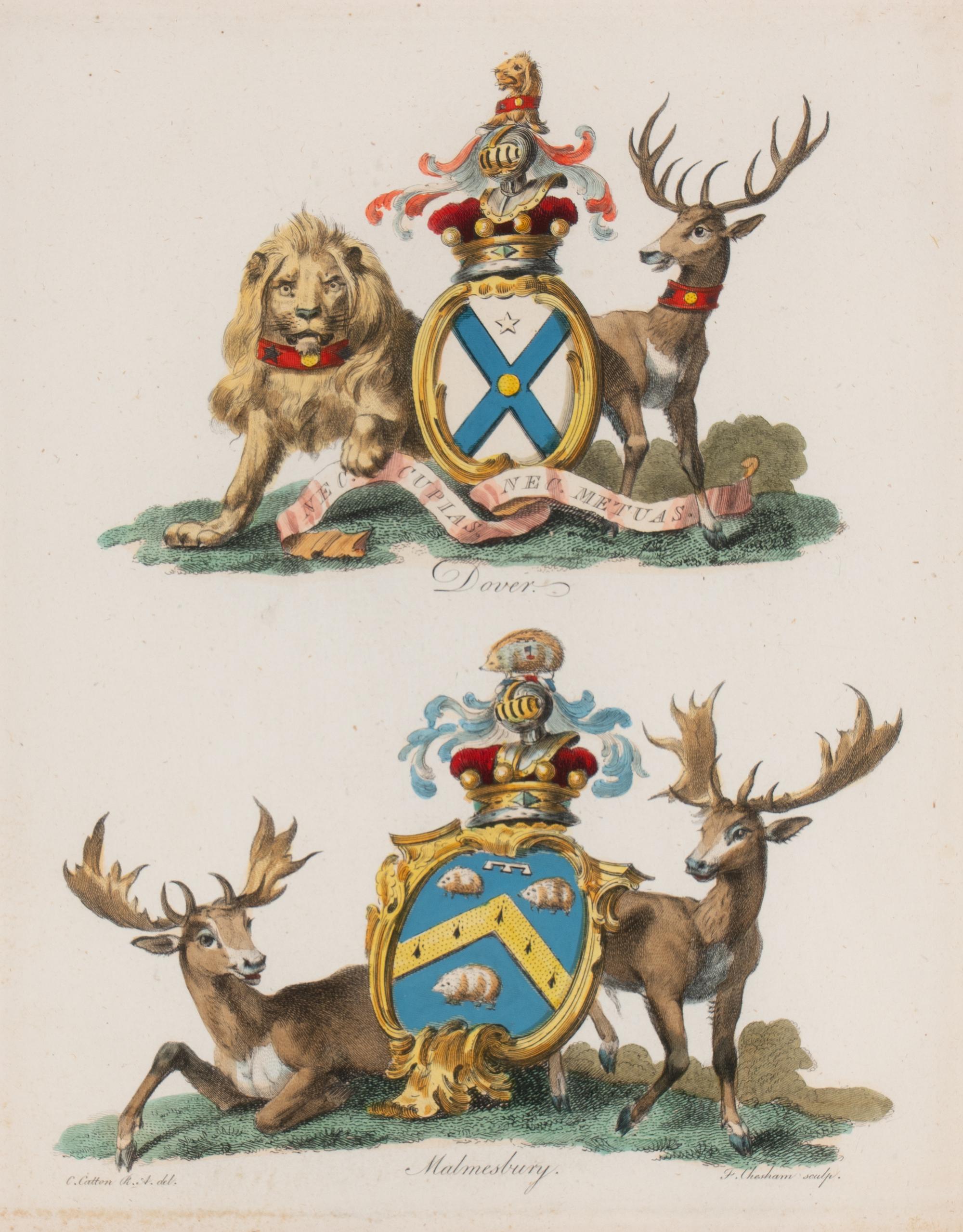 A Set of Ten English Engravings of Coats of Arms