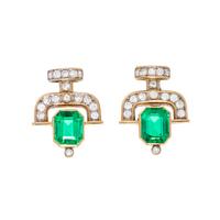 EMERALD AND DIAMOND EARRINGS