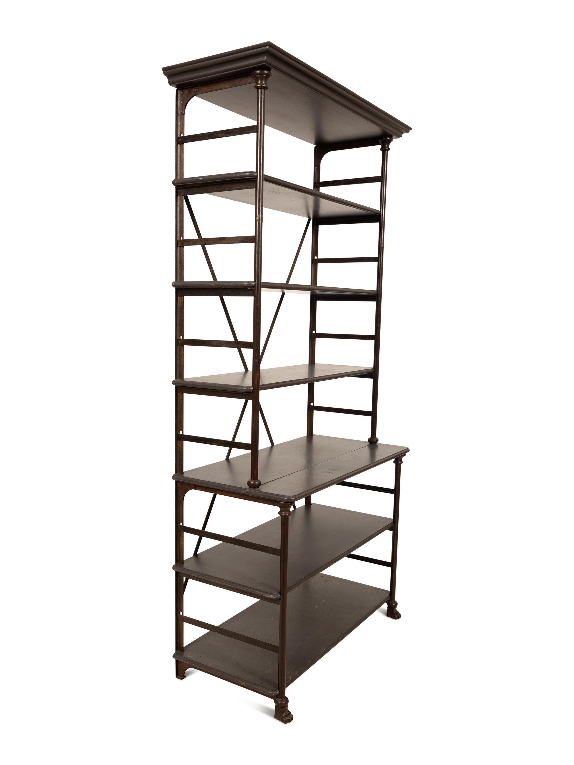 A French Oak and Iron Bookcase by Au Petit Parisien