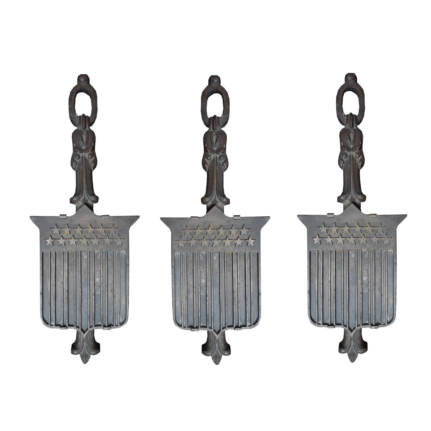 A Set of Three Bronze Balusters from the Chicago Federal Building 7" W x 2" D x 21" H — United States, Circa 1898