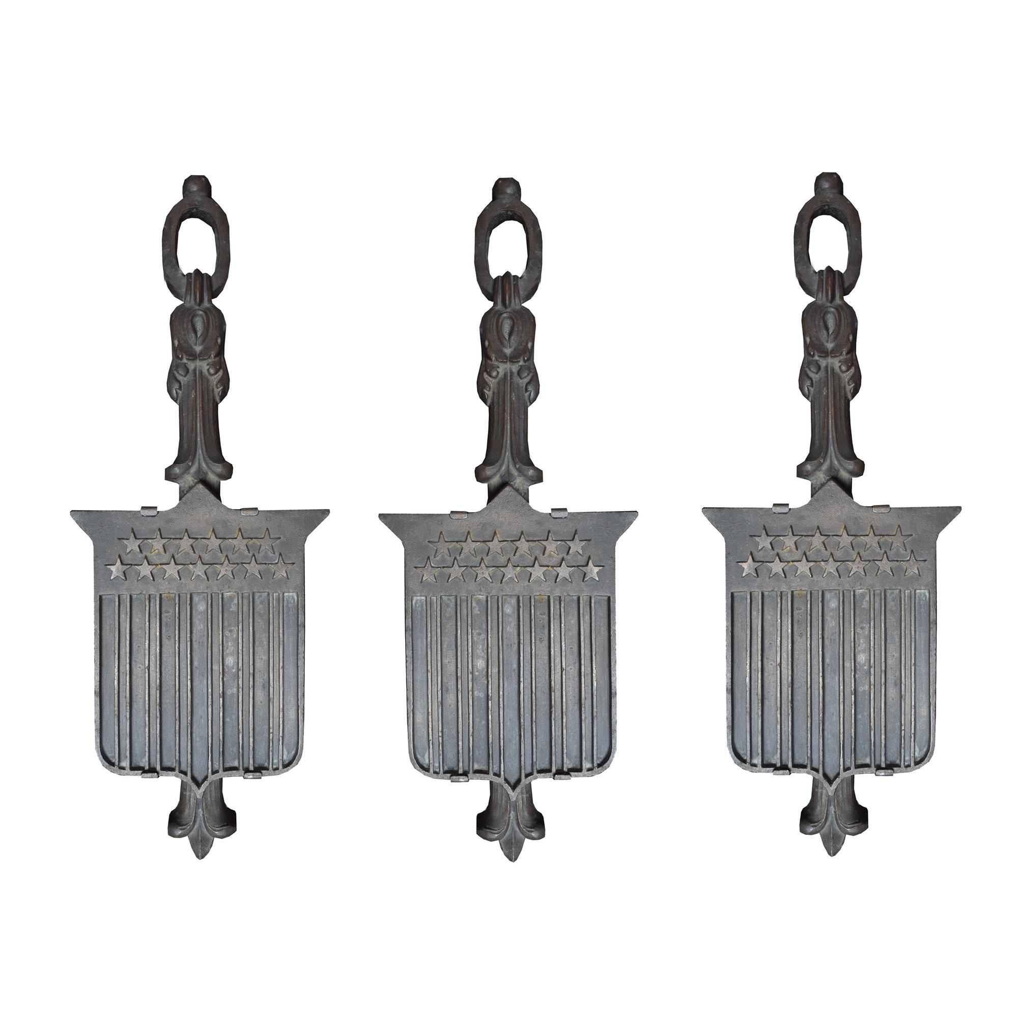 A Set of Three Bronze Balusters from the Chicago Federal Building 7" W x 2" D x 21" H — United States, Circa 1898
