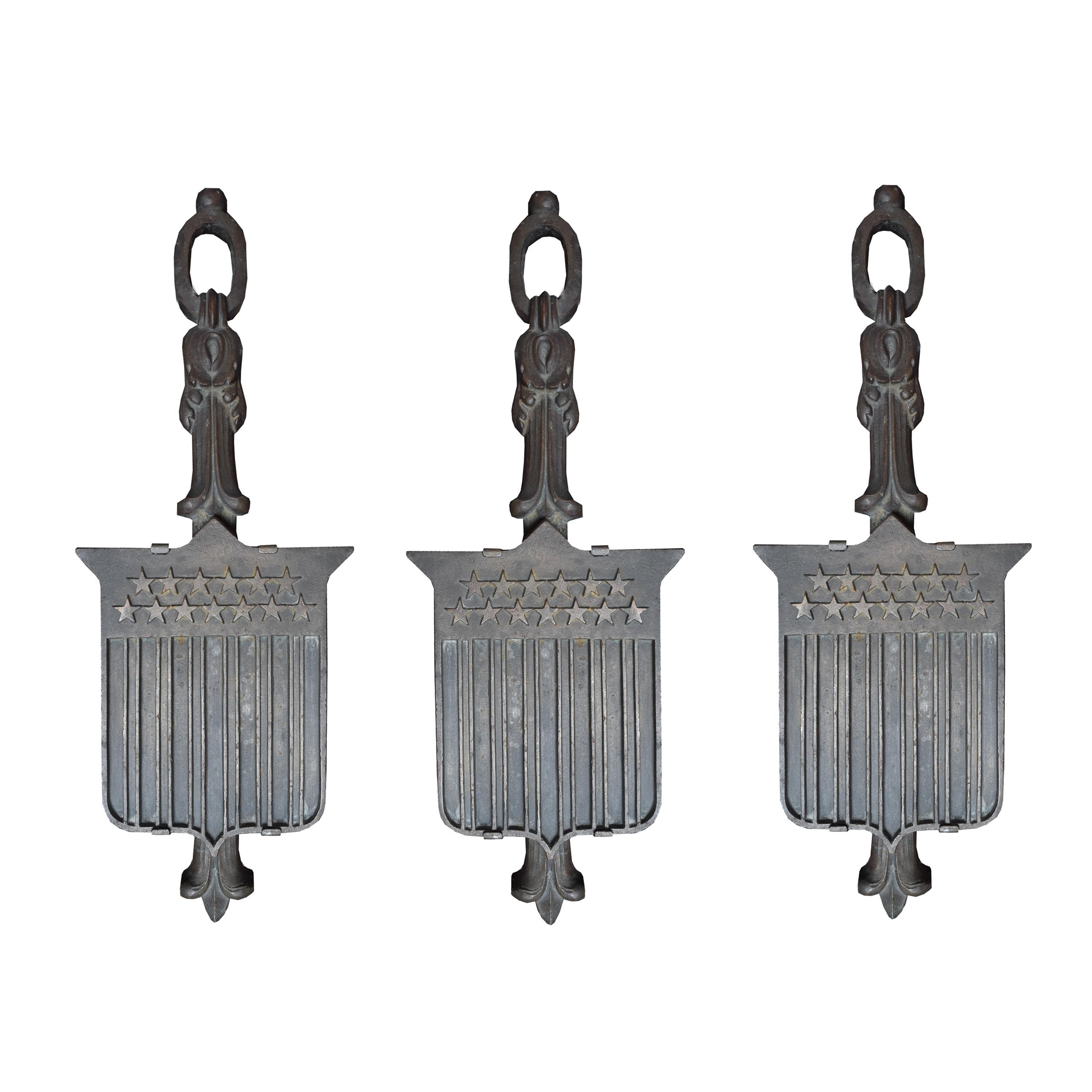 A Set of Three Bronze Balusters from the Chicago Federal Building 7" W x 2" D x 21" H — United States, Circa 1898