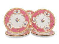 A Set of Eight Cauldon Porcelain Dinner Plates