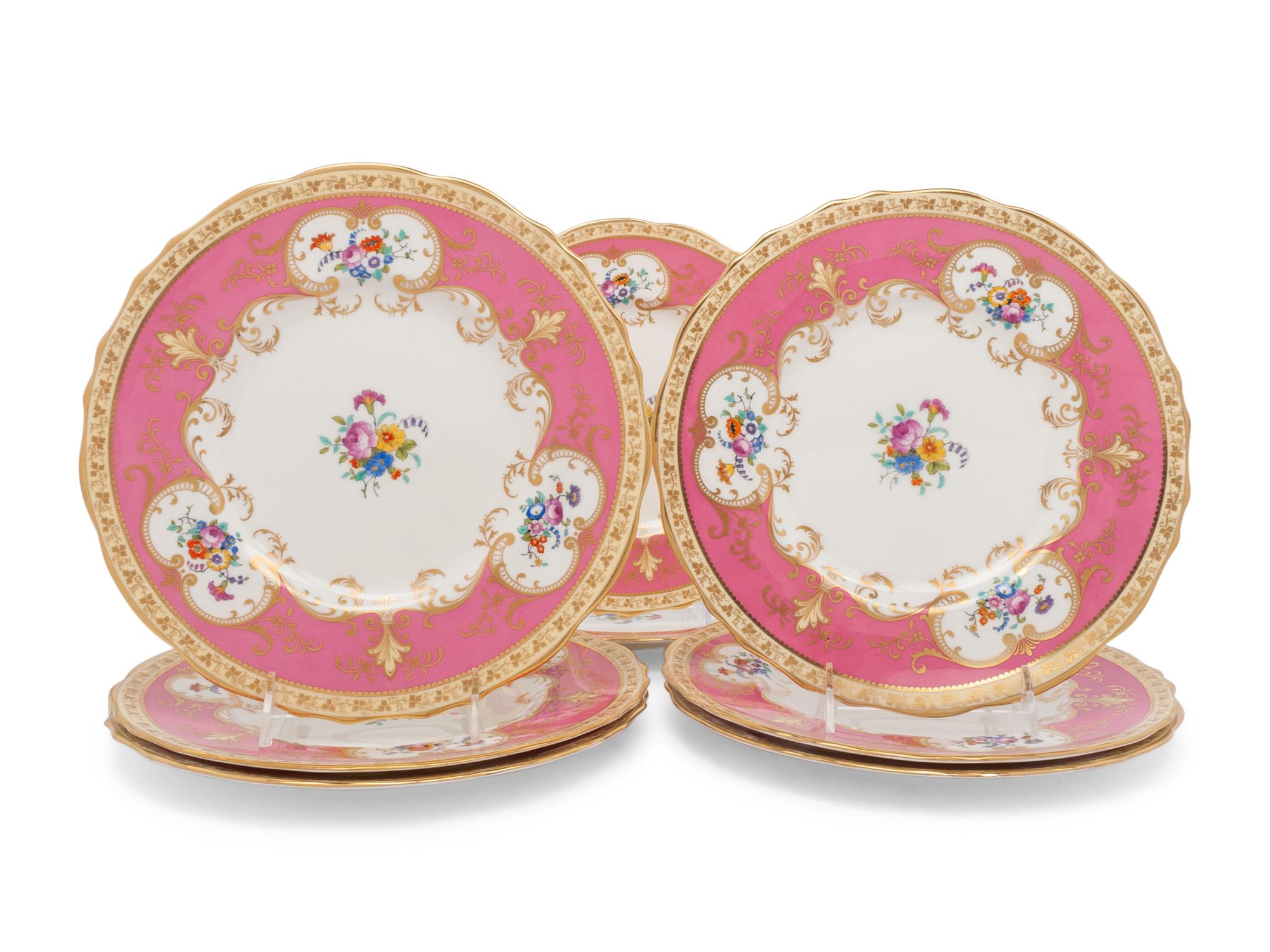 A Set of Eight Cauldon Porcelain Dinner Plates