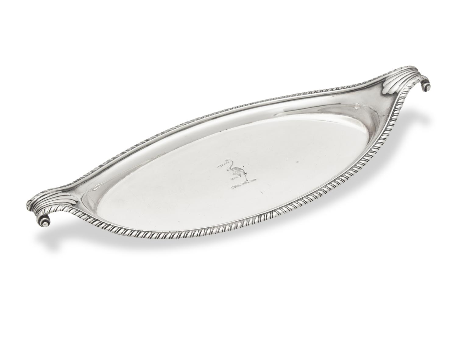 A Small George III Sterling Silver Snuffer or Pen Tray