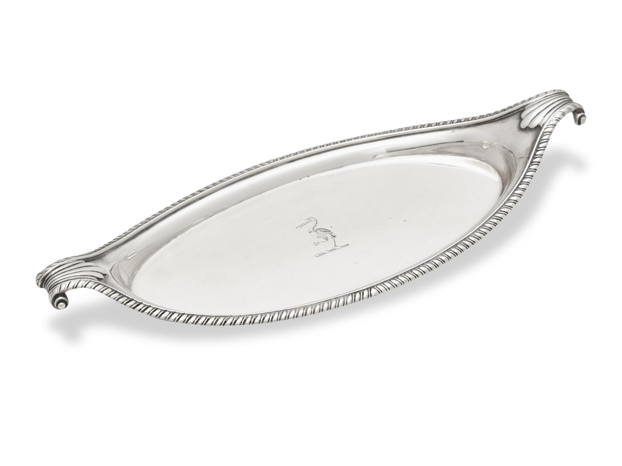 A Small George III Sterling Silver Snuffer or Pen Tray