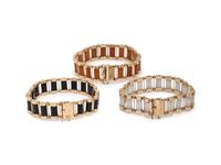 COLLECTION OF YELLOW GOLD AND JADE BRACELETS