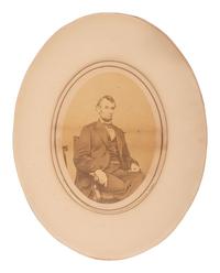 [LINCOLN, Abraham (1809-1865]. [BERGER, Anthony, photographer]. Photograph of Abraham Lincoln. Washington, DC: Brady & Co., 1865.