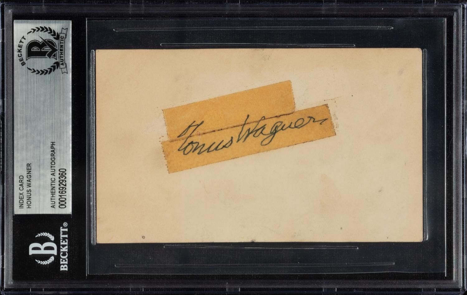 A Honus Wagner Signed Autograph Index Card (Beckett Authentication Services)