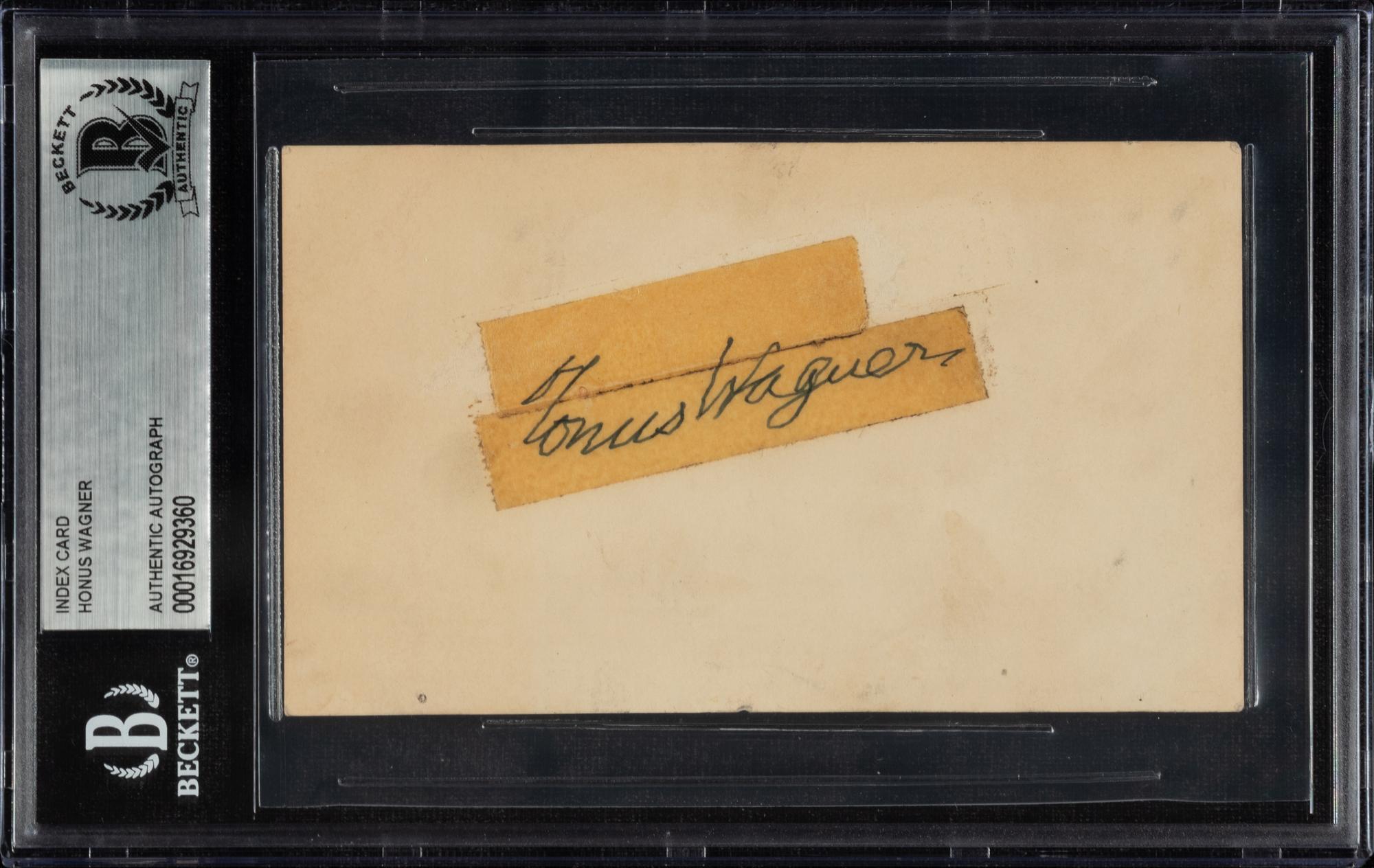 A Honus Wagner Signed Autograph Index Card (Beckett Authentication Services)