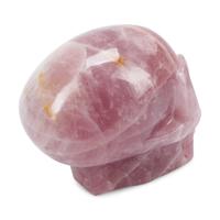 A Large Carved Rose Quartz Skull
