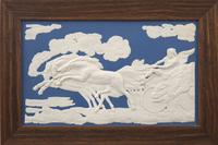 A large Wedgwood blue and white jasperware plaque depicting Apollo as Charioteer, England, 20th century