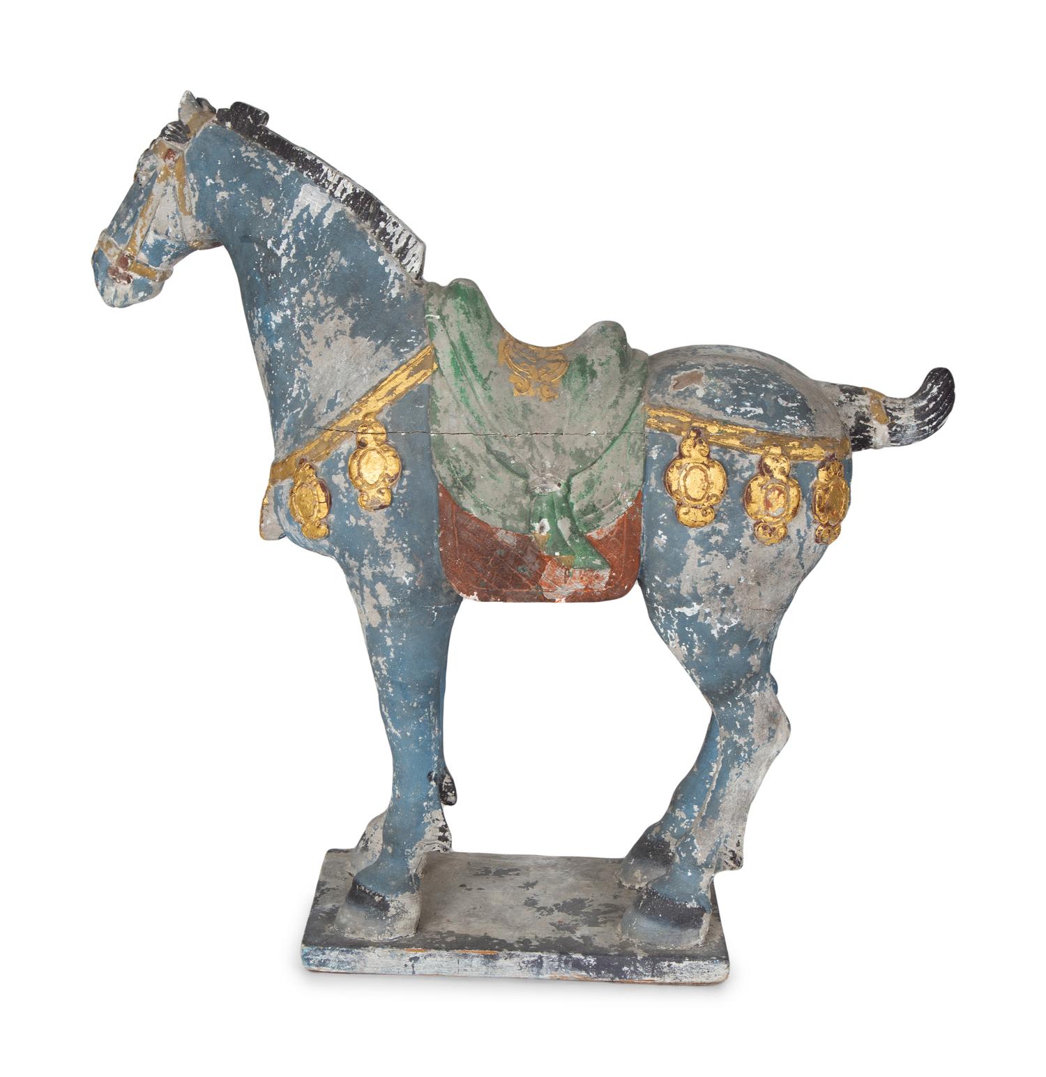 A Chinese Painted and Carved Wood Model of a Horse — EARLY 20TH CENTURY