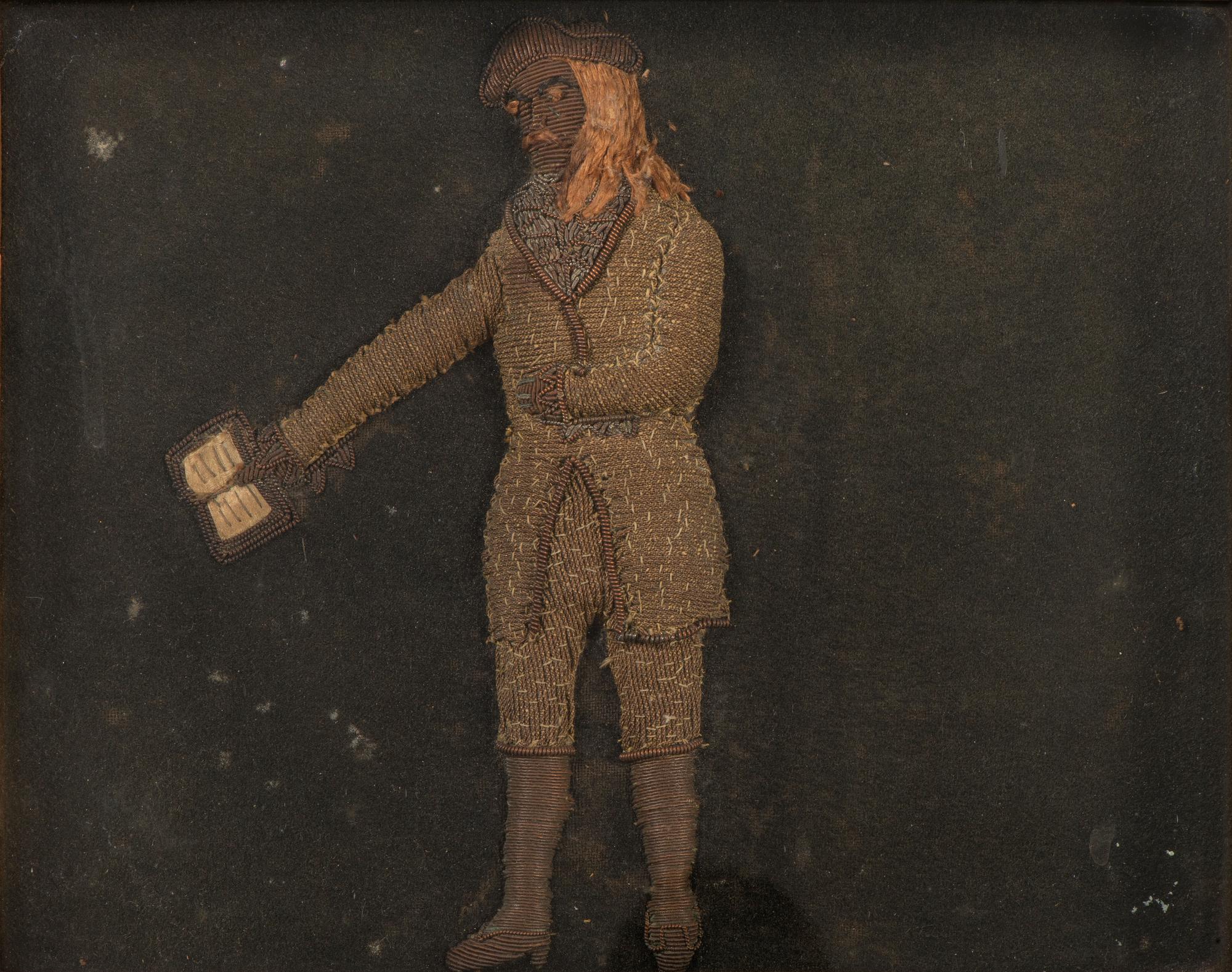 A Metallic Thread Stumpwork Embroidered Picture of Poet