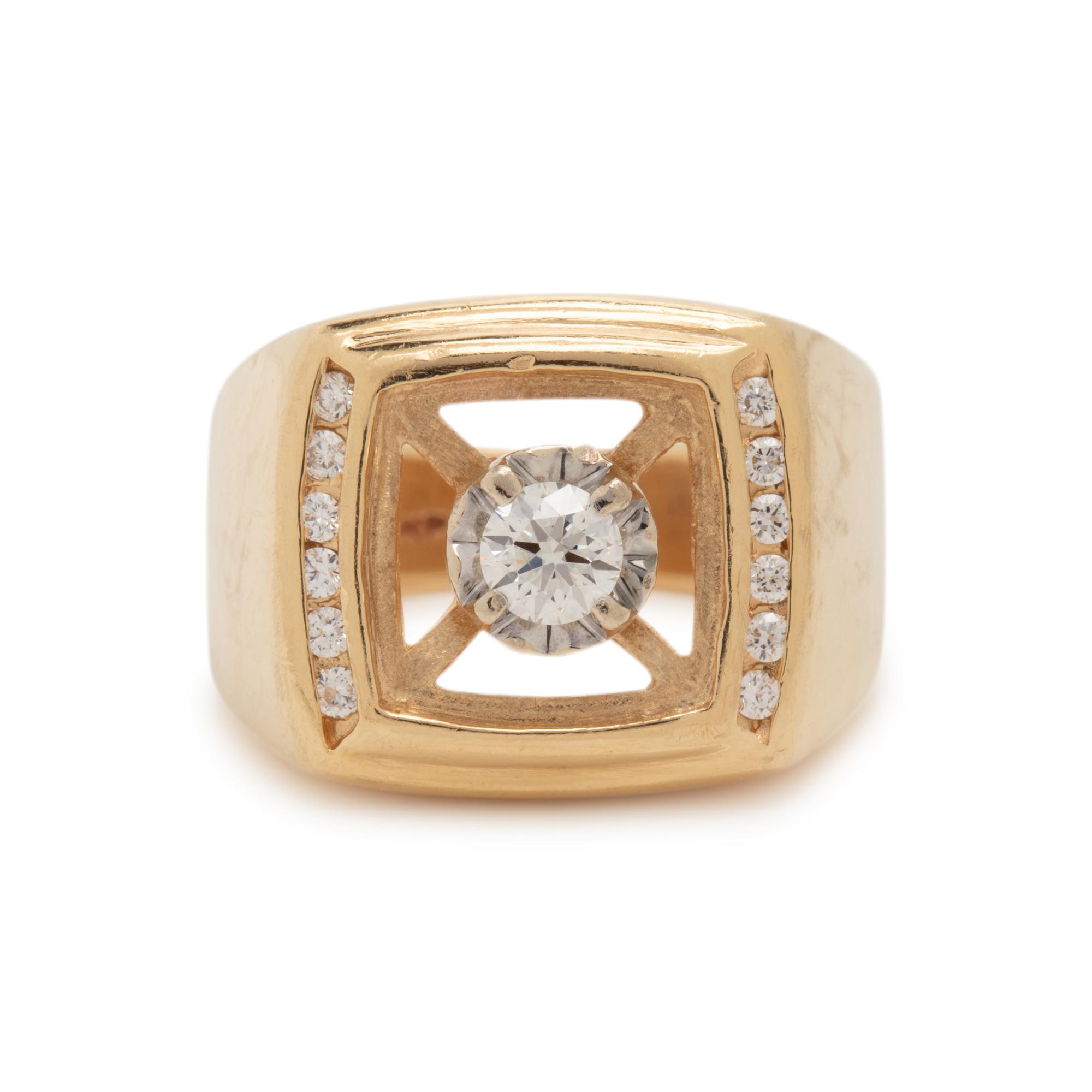 YELLOW GOLD AND DIAMOND RING