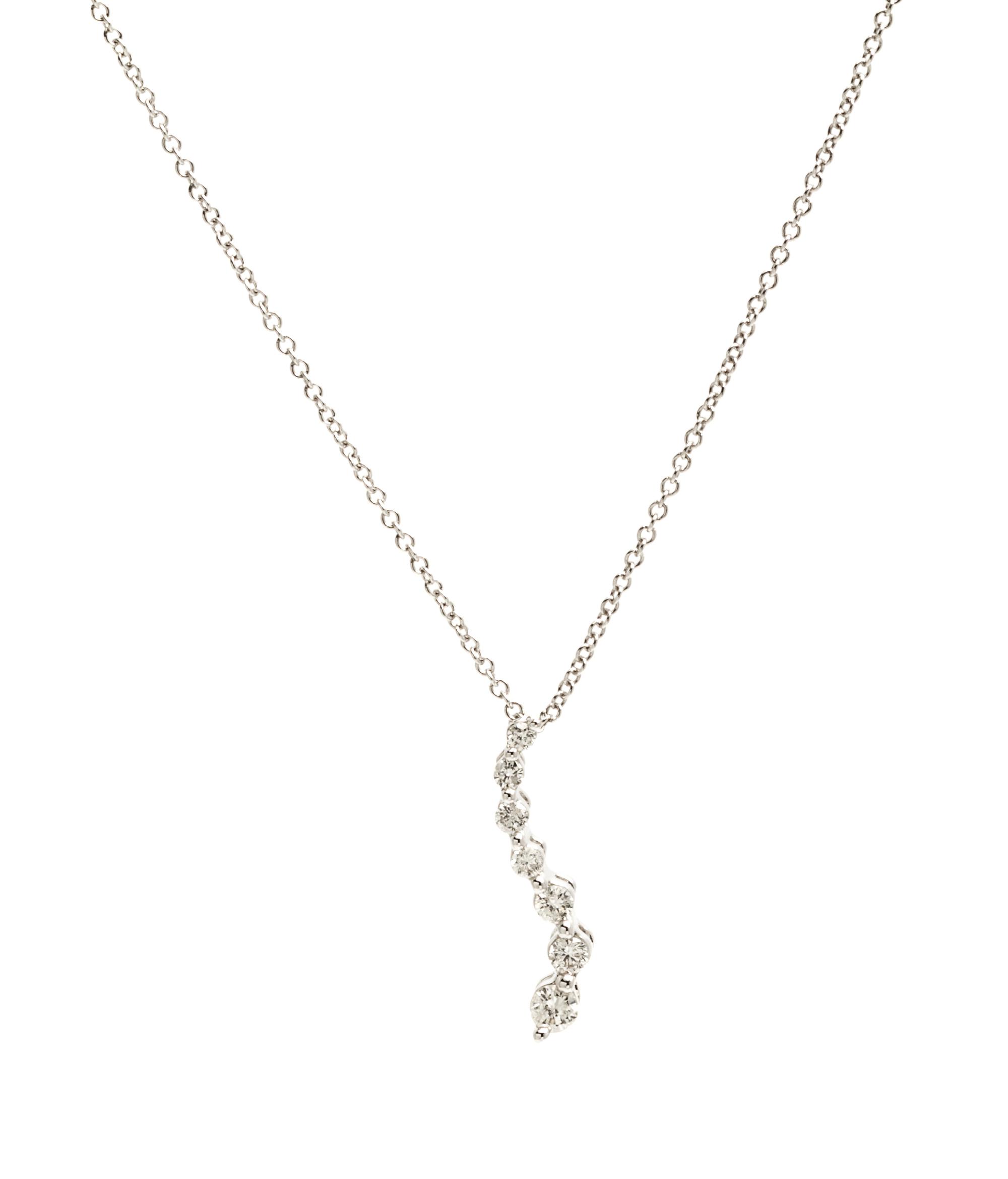 A 14 Karat White Gold and Diamond Necklace, 1.30 dwts.