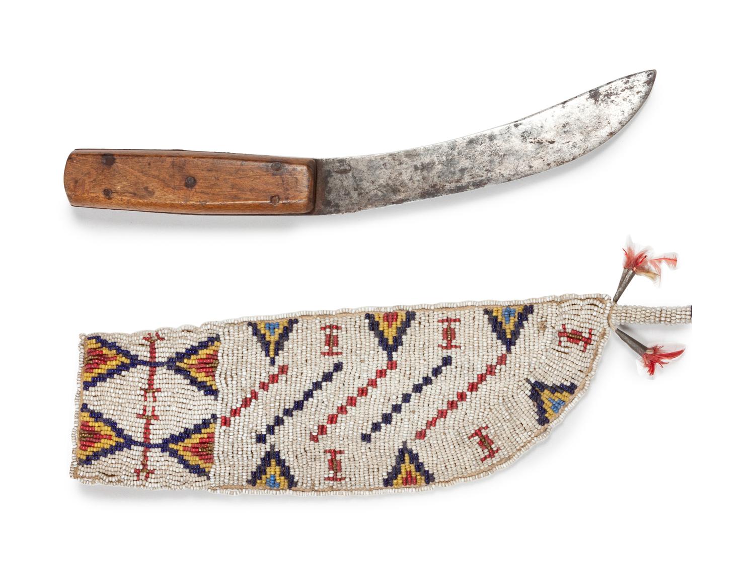 Sioux Beaded Hide Knife Sheath