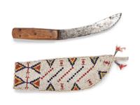 Sioux Beaded Hide Knife Sheath