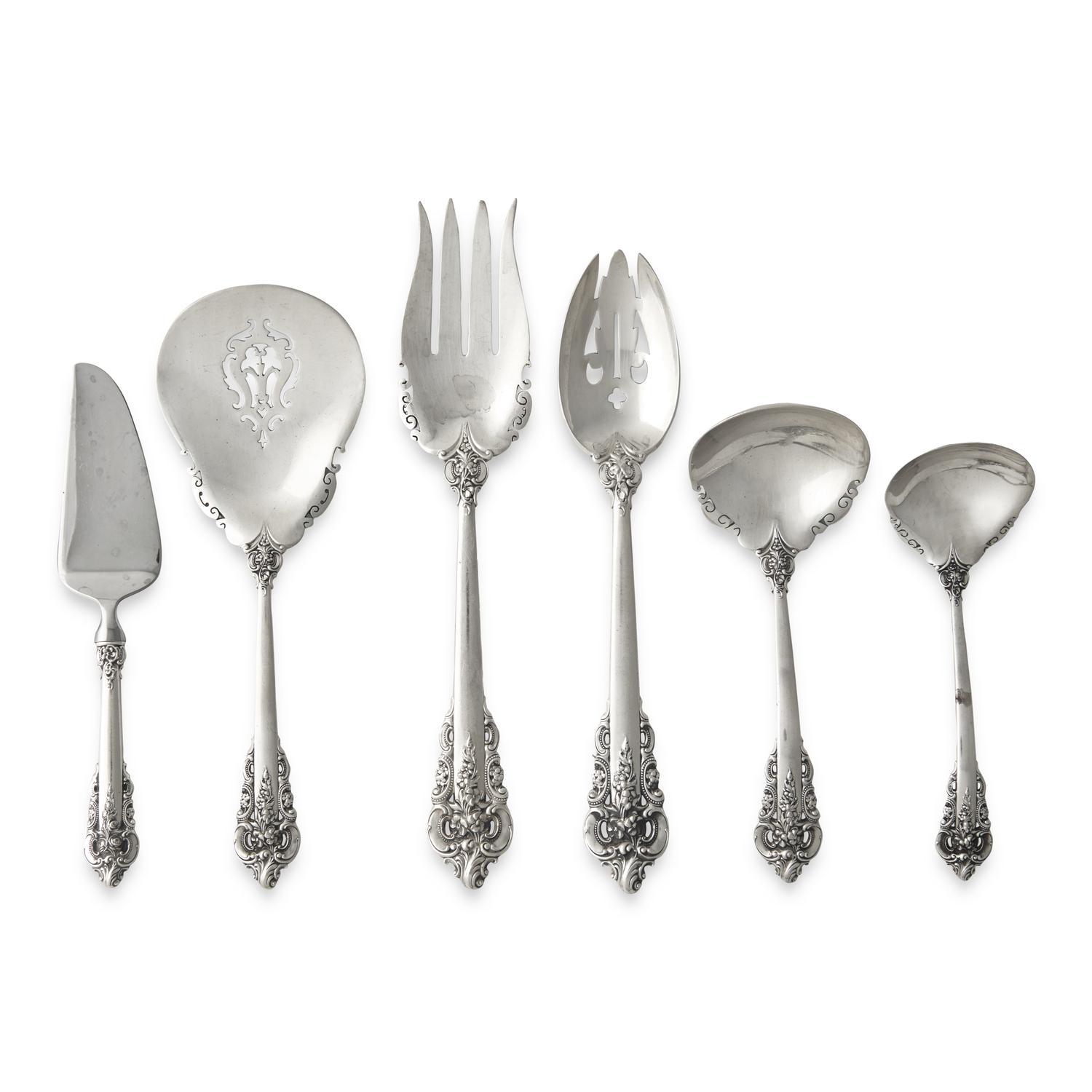 An American Silver Flatware Service – Grand Baroque Pattern, by Wallace