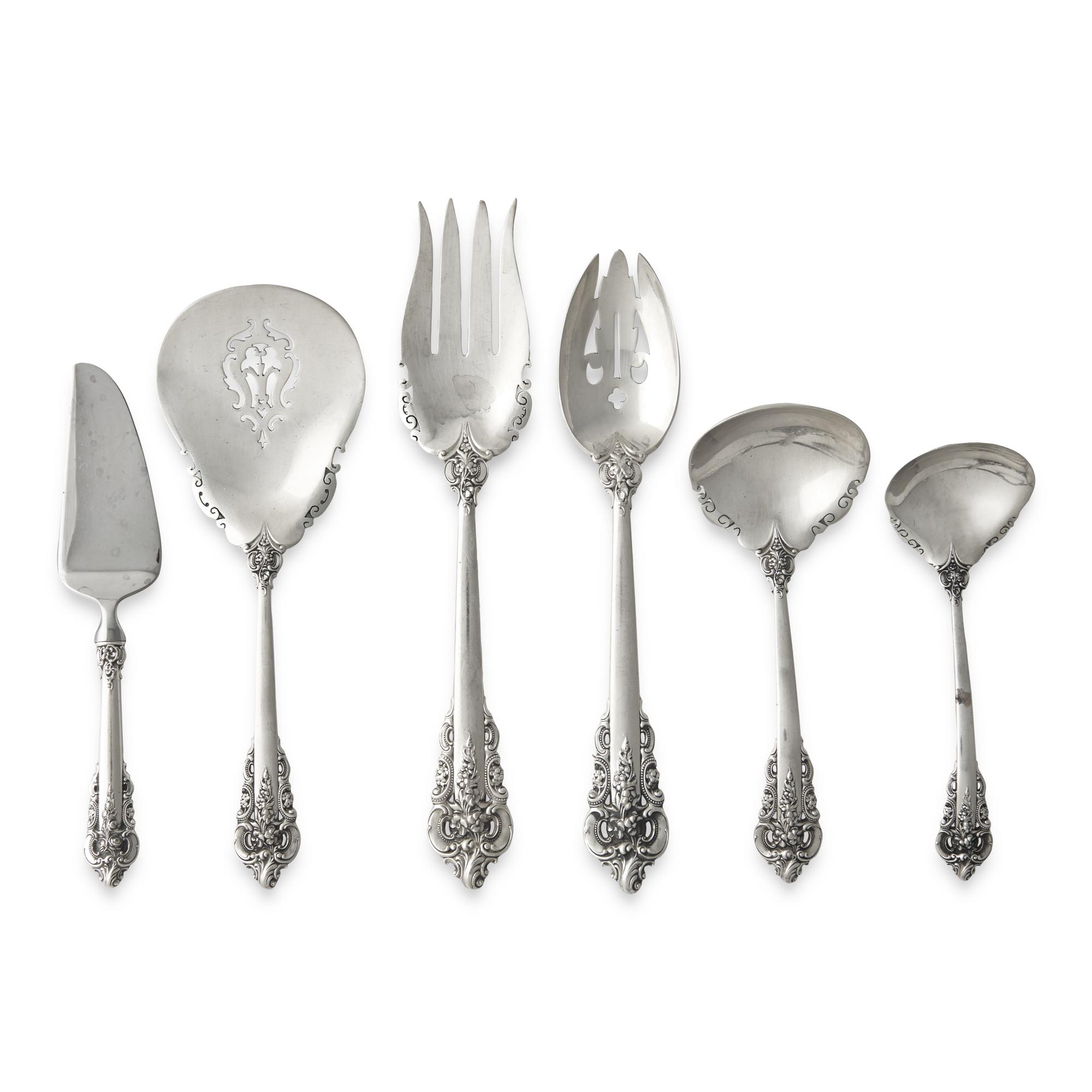 An American Silver Flatware Service – Grand Baroque Pattern, by Wallace