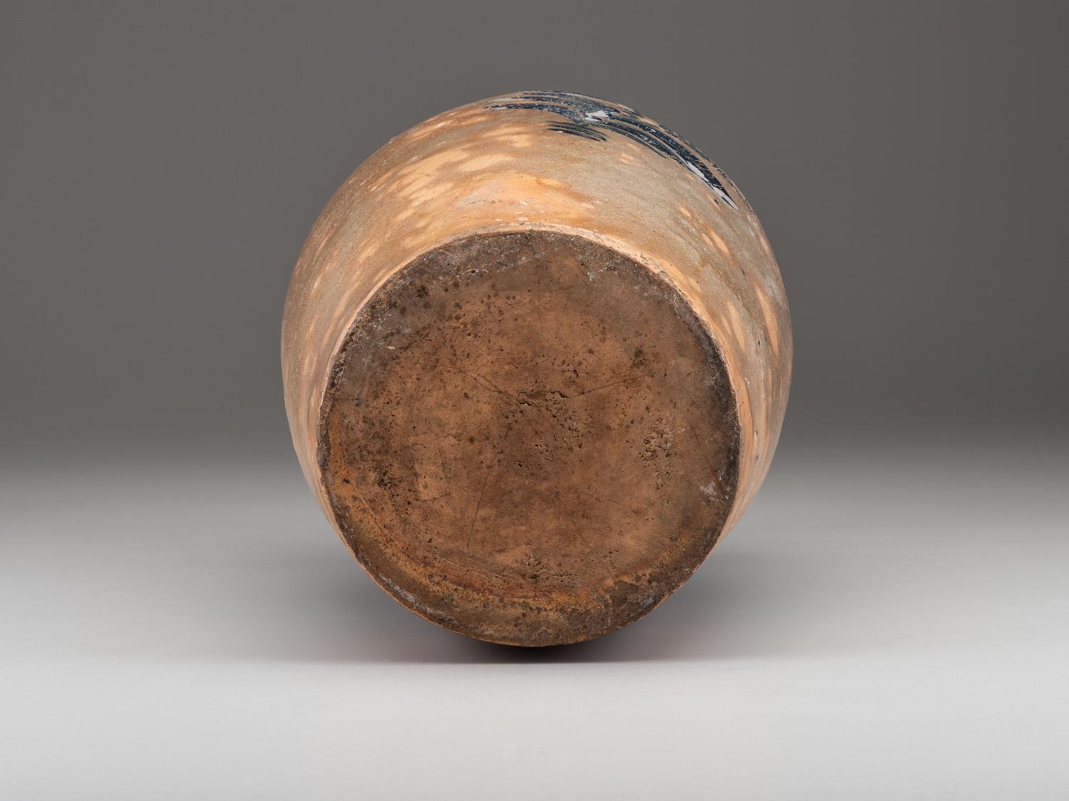 An IM Mead Cobalt Decorated Four-Gallon Stoneware Churn