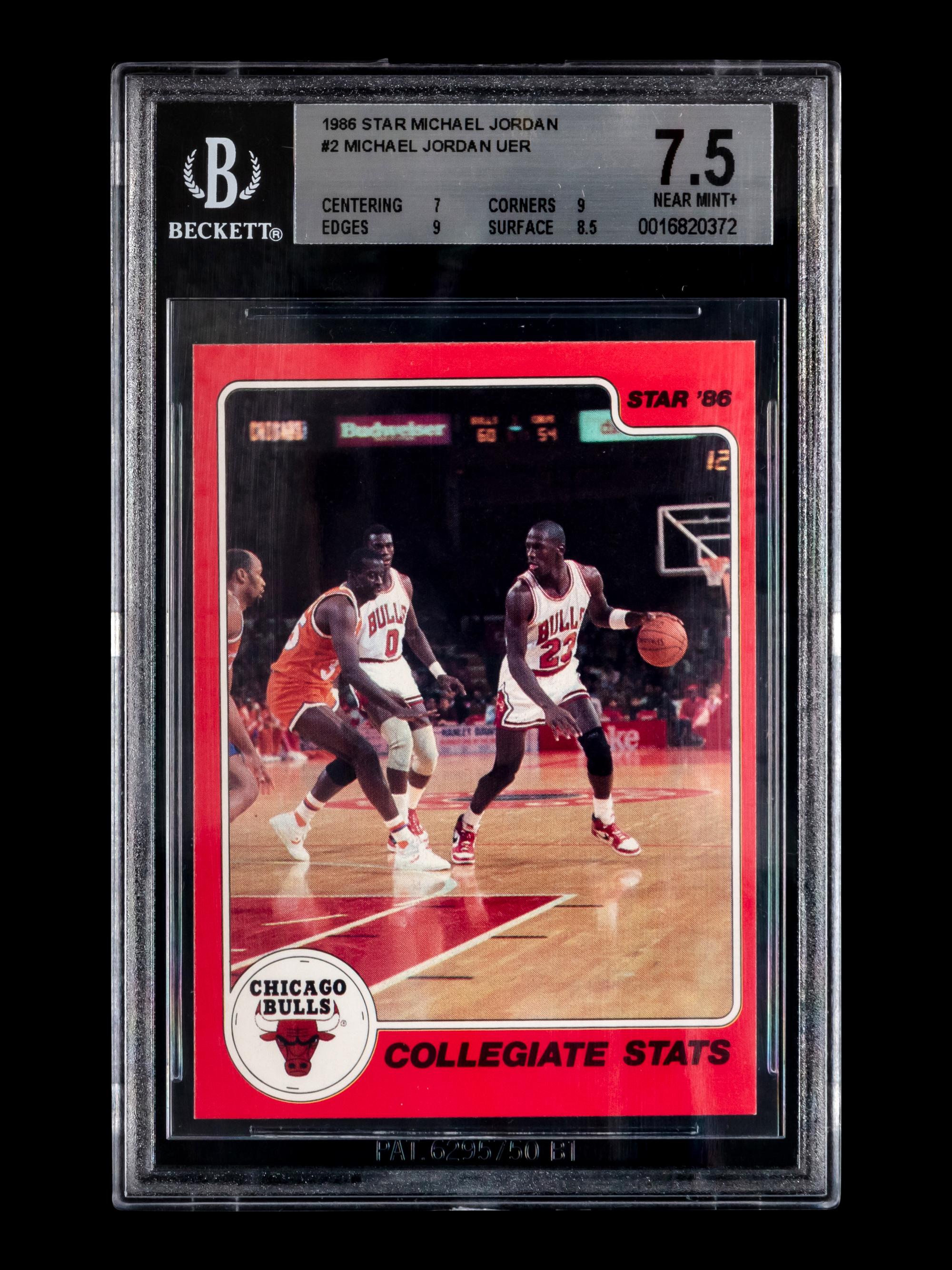 A 1986 Star Michael Jordan Set Collegiate Stats Card No. 2 (BGS 7.5 NEAR MINT+)